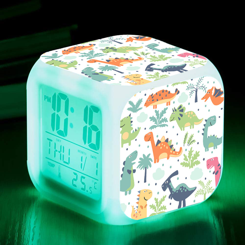LED Cartoon Alarm Clock Voice Control Digital Voice Time