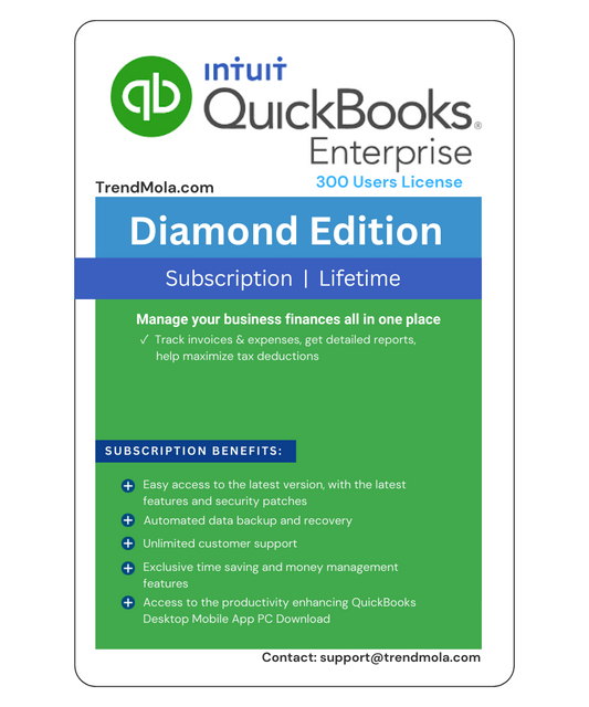 Intuit QuickBooks Desktop Entreprise 2024 300 Users Diamond Edition