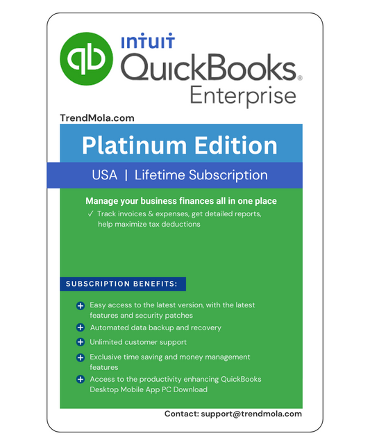 Intuit QuickBooks Desktop Entreprise 2024- US Version- Lifetime Activation